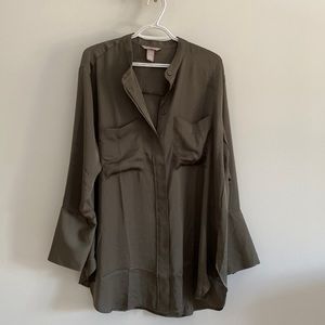 H&M olive coloured oversized blouse